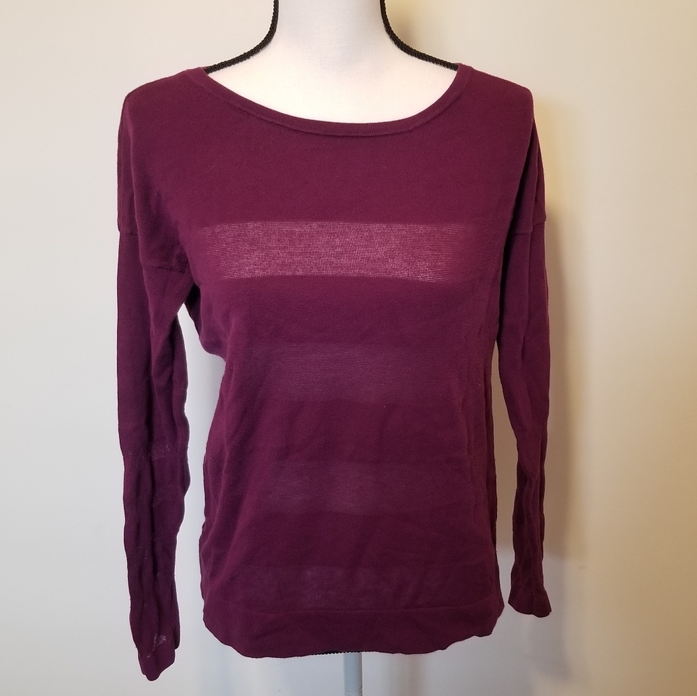 Ann Taylor Loft Fushia Long Sleeve Knit Top